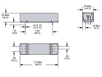 102 Series - Metal Shielded Reed Relays - Dimensional Picture