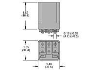 292 Series - Low Coil Power Sensitive Relays - Square Base - Dimensional Picture
