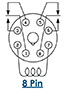88H Series - Hermetically Sealed Relays - Wiring Diagram (8 Pin}