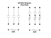 425 Series - Open Style Power Relays - Wiring Diagram