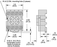 8 Pin, Octal Sockets - Dimensional Picture